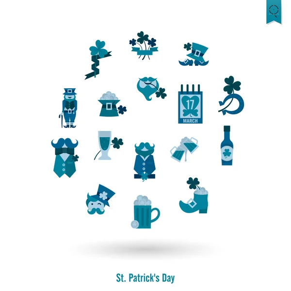 Saint Patricks Day Icon Set izole — Stok Vektör