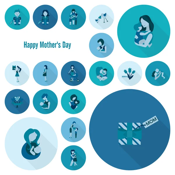 Feliz Día de las Madres Iconos — Vector de stock