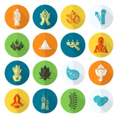 Diwali. Hint Festivali simgeler