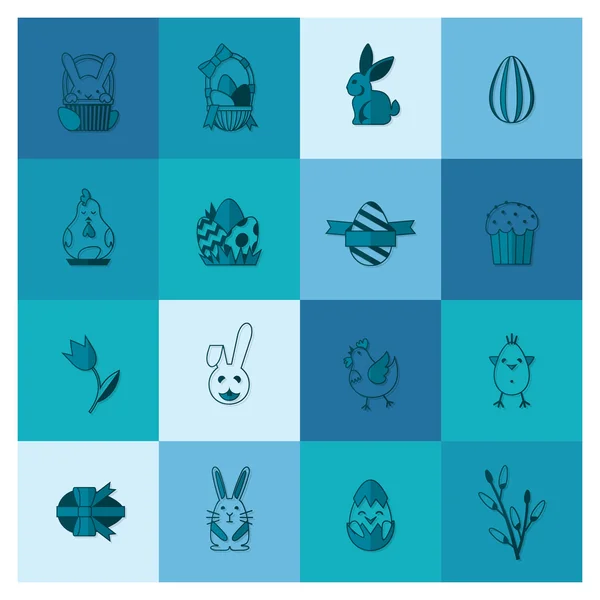 Celebration Easter Icons — Stock Vector