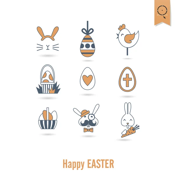 Celebration Easter Icons — Stock Vector