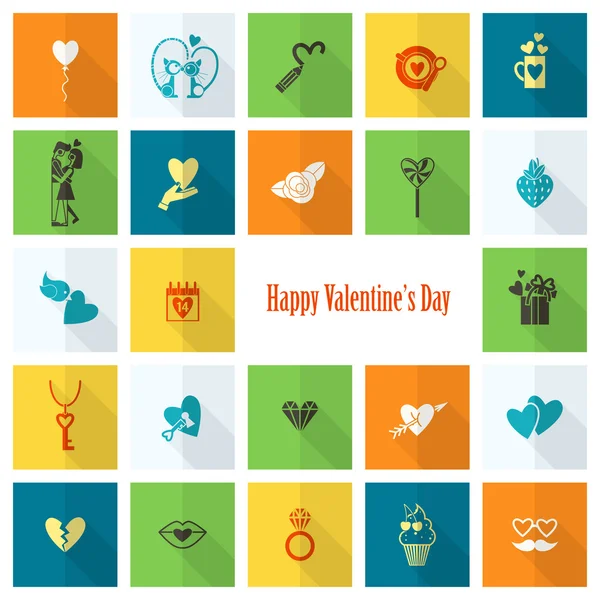 Happy Valentijnsdag pictogrammen — Stockvector