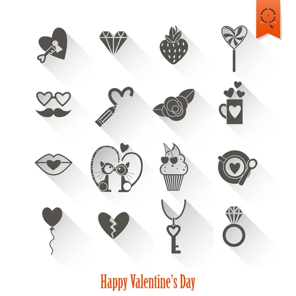 Happy Valentines Day Icons — Stock Vector