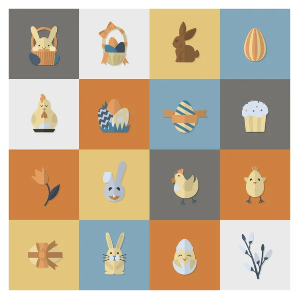 Celebración Iconos de Pascua — Vector de stock