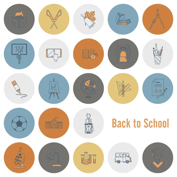Iconen van school en onderwijs — Stockvector