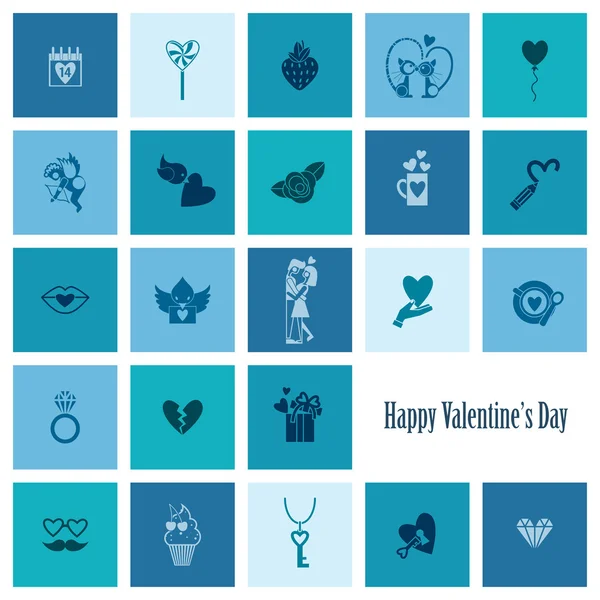 Happy Valentines Day Icons — Stock Vector