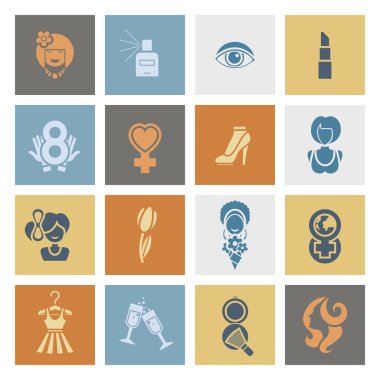 Kadının gün Icon Set