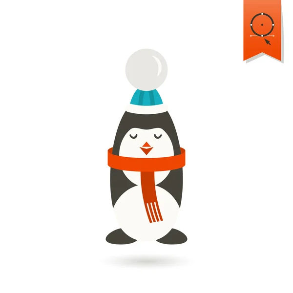 Pinguino di Natale. Colorato — Vettoriale Stock