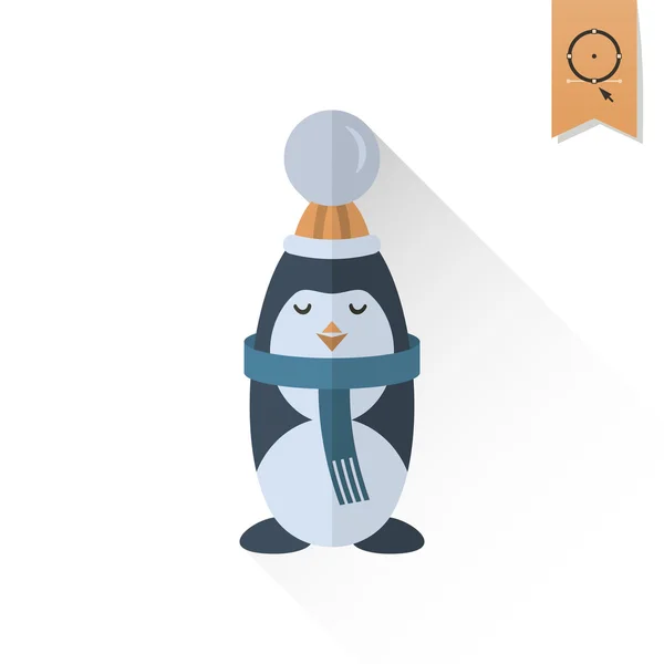 Pingouin de Noël. Couleur rétro — Image vectorielle