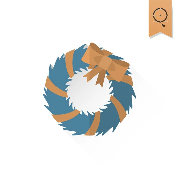 Couronne de Noël avec arc — Image vectorielle