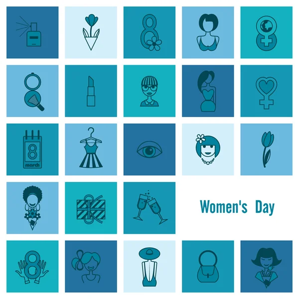 Womans Day Icon Set — Stock Vector