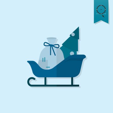 Noel atlı kızak. Tek renkli renk