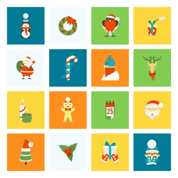 Colección de iconos de Navidad e Invierno — Vector de stock