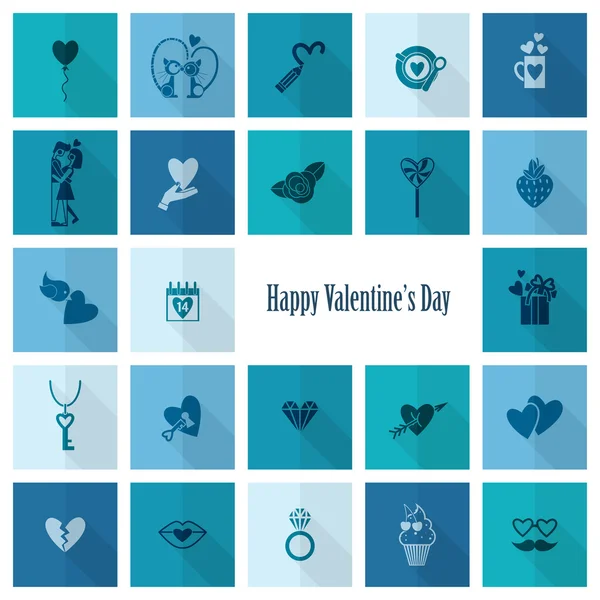 Szczęśliwy dzień valentines ikony — Wektor stockowy