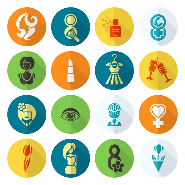 Womans dag Icon Set — Stockvector