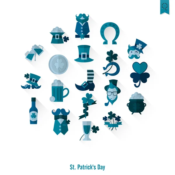 Saint Patricks Day Icon Set izole — Stok Vektör