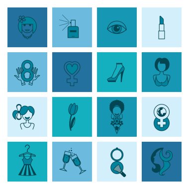 Kadının gün Icon Set