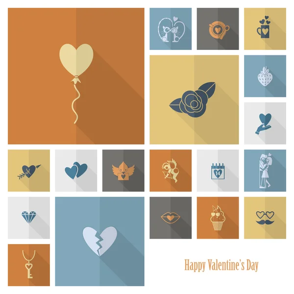 Happy Valentijnsdag pictogrammen — Stockvector