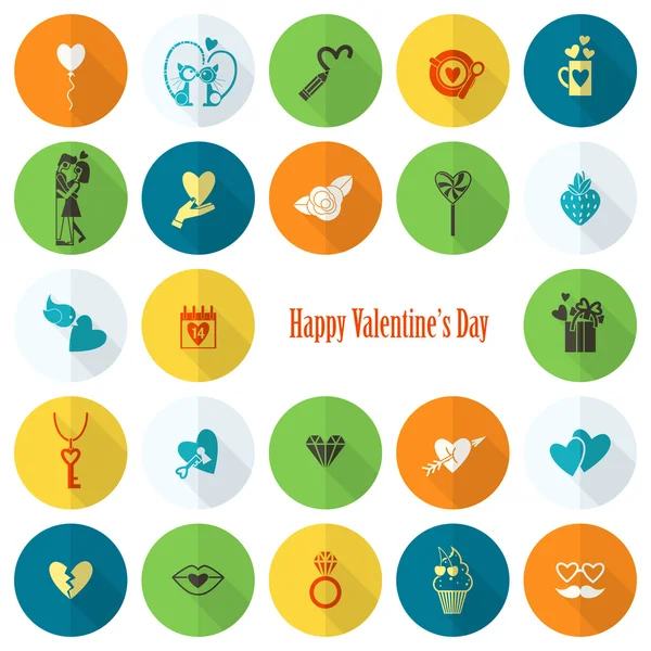 Happy Valentijnsdag pictogrammen — Stockvector