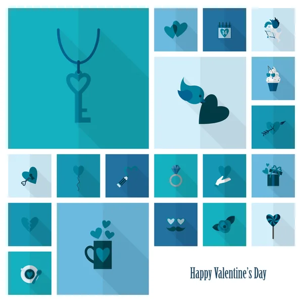 Happy Valentijnsdag pictogrammen — Stockvector