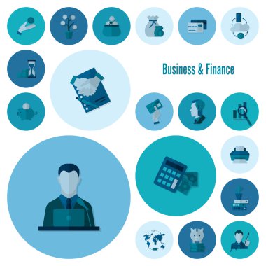 iş ve finans simgesi seti