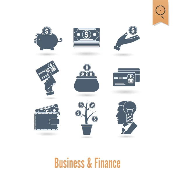 Business and Finance Icon Set — Stock Vector