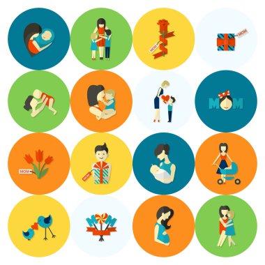 Mutlu anneler günü simgeler