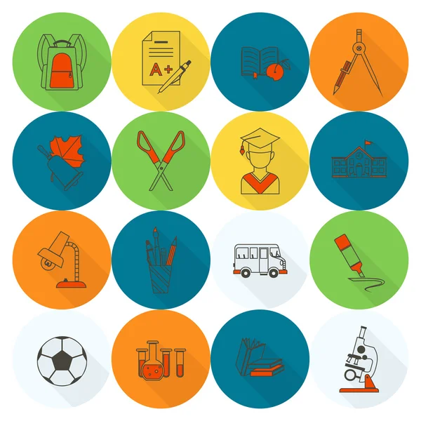 School and Education Icons — Stock Vector