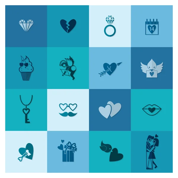 Happy Valentijnsdag pictogrammen — Stockvector