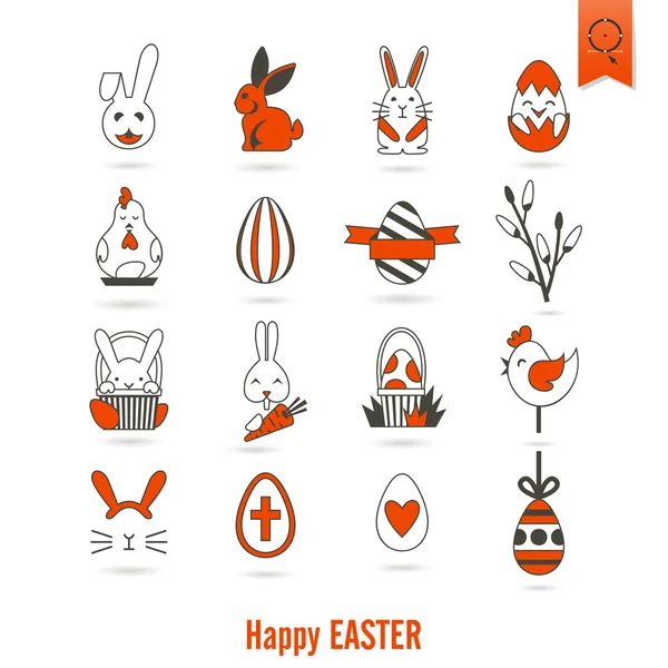 Celebration Easter Icons — Stock Vector