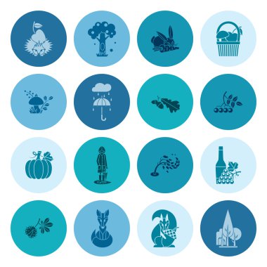 Düz sonbahar simgeler kümesi