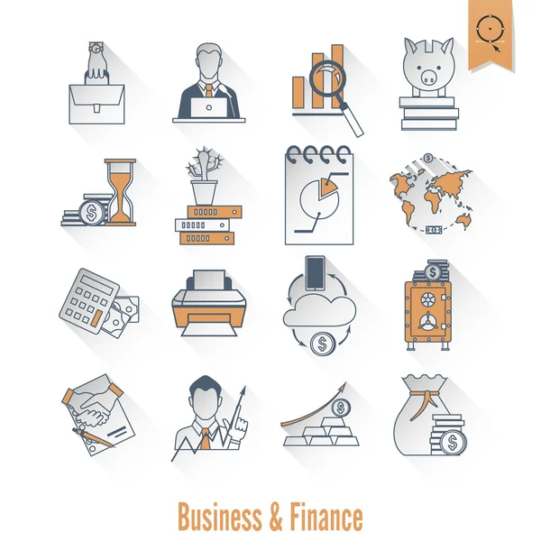 Business and Finance Icon Set — Stock Vector