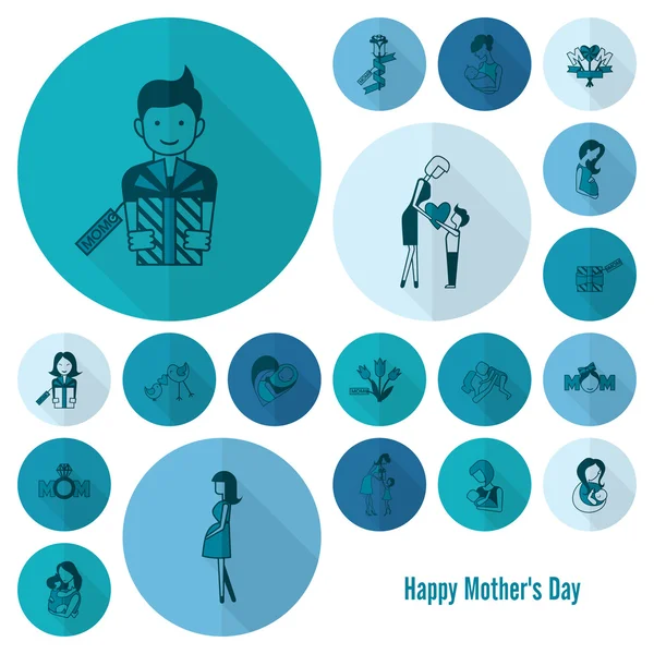 Happy Mothers Day pictogrammen — Stockvector