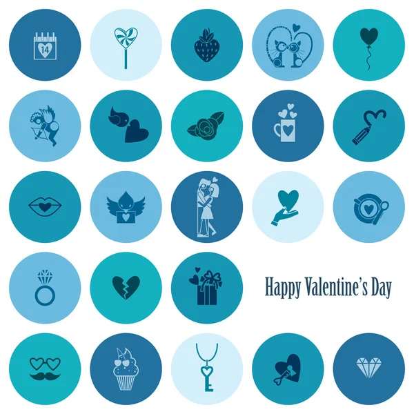 Happy Valentijnsdag pictogrammen — Stockvector