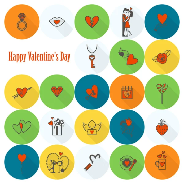 Щасливі значки дня Святого Валентина — стоковий вектор