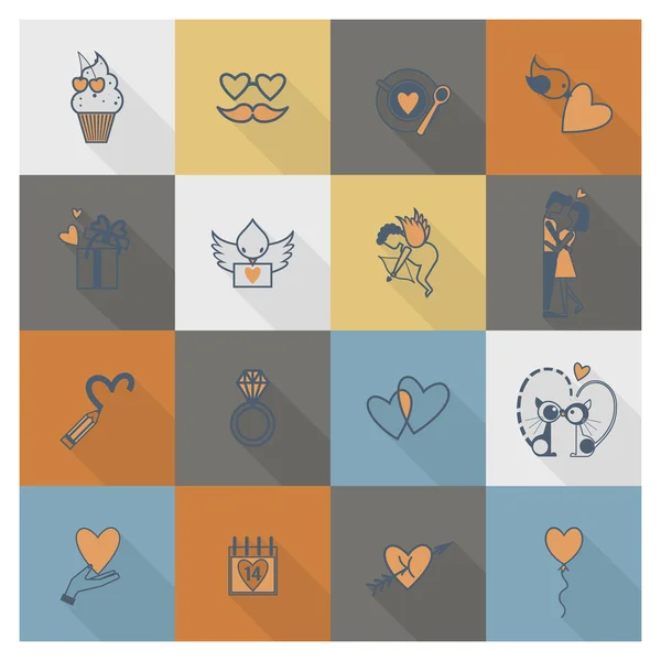 Happy Valentines Day Icons — Stock Vector