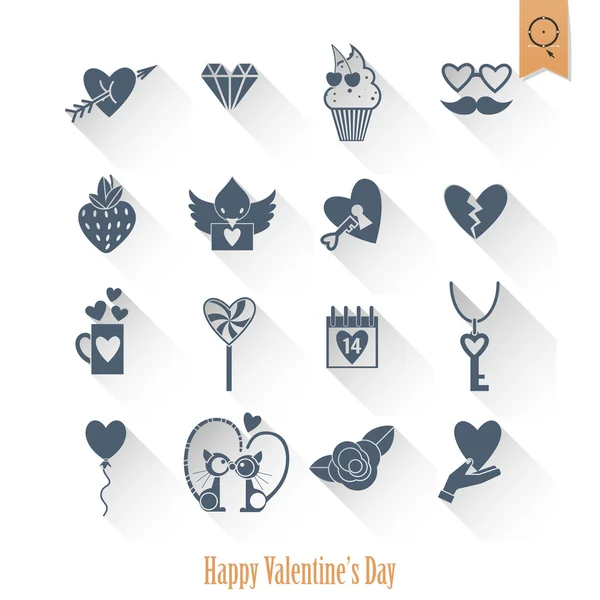 Šťastný Valentýn ikony — Stockový vektor