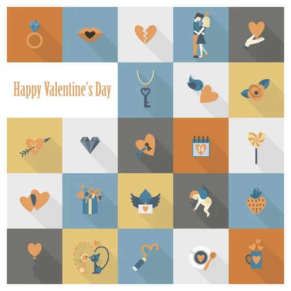 Happy Valentines Day Icons — Stock Vector