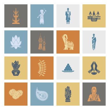 Diwali. Hint Festivali simgeler