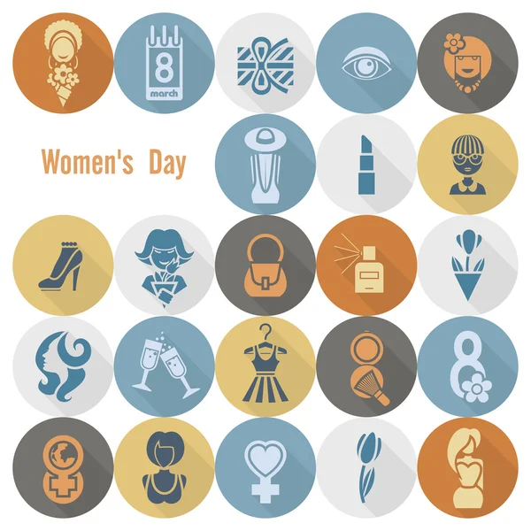 Womans Day Icon Set — Stock Vector