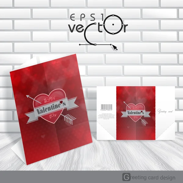 Greeting Card Design, Template. Happy Valentines D — Stock Vector