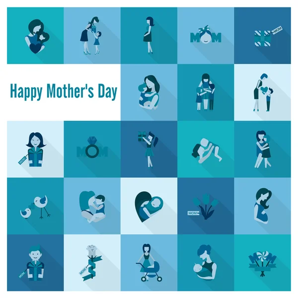 Happy Mothers Day pictogrammen — Stockvector