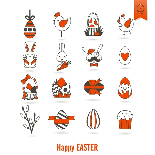 Celebration Easter Icons — Stock Vector