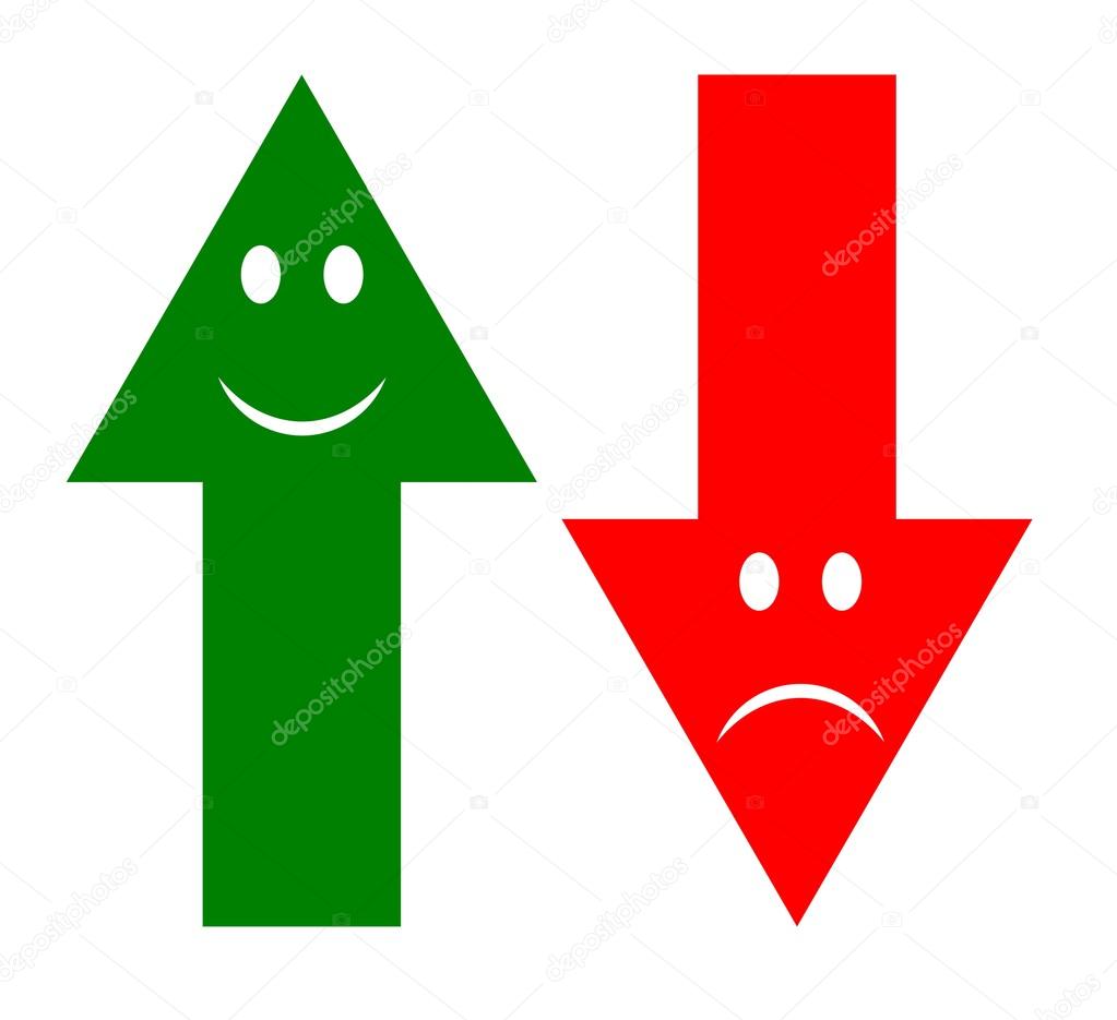 The ups and downs of emotions icon — Stock Photo