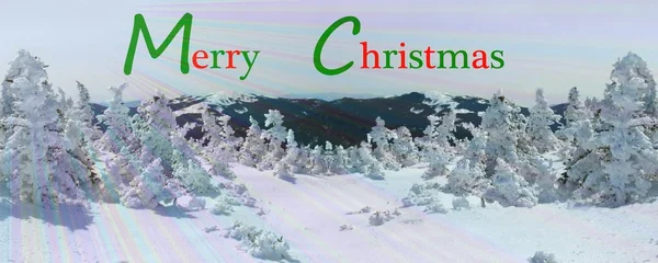 Рождественская открытка на снежную зиму — стоковое фото