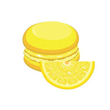 Limon dilimli limonlu makarna keki. Vektör illüstrasyonu