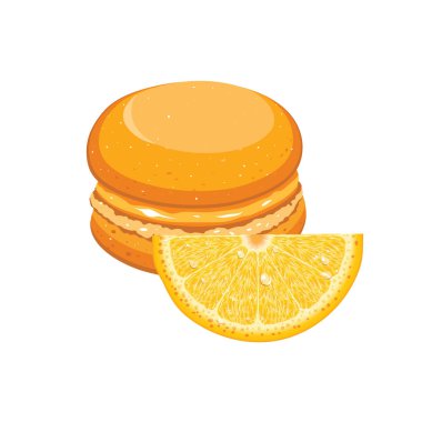 Limon dilimli limonlu makarna keki. Vektör illüstrasyonu