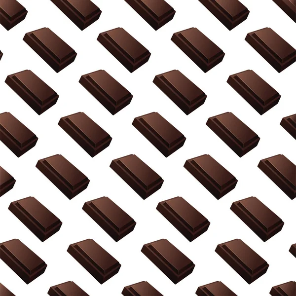 Motif Vectoriel Sans Couture Avec Des Tranches Lait Chocolat Noir — Image vectorielle