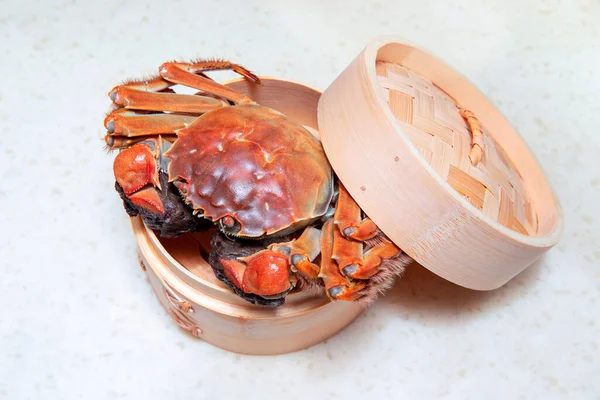 Cooked Chinese hairy crab isolated on white