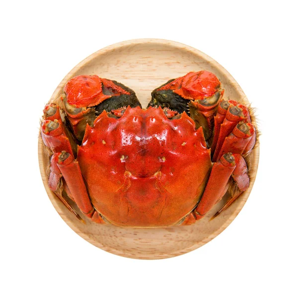 Cooked Chinese hairy crab isolated on white